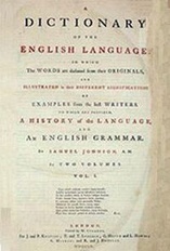 Johnson's Dictionary Vol. 1 (1755) title page