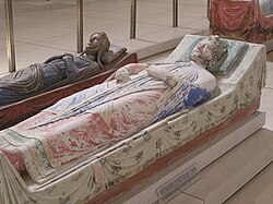 Tomb containing the heart of King Richard in Rouen Cathedral