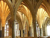 The Lady Chapel was probably designed by Thomas Witney, (1310–19). The windows have tracery of a regular net-like pattern and contain ancient stained glass.