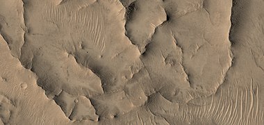 Close, color view of ridges, as seen by HiRISE under HiWish program