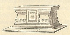 The monument to the Strudwick family and John Bunyan in its original form: an engraving of 1849