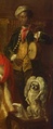 The black servant on the right of Lord George Graham painting plays a pipe and tabor. Below, Hogarth's pug dog Trump balances on a chair while wearing Graham's wig