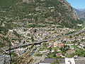 Bard and Hône (separated by the A5 motorway) seen from Bard Fort