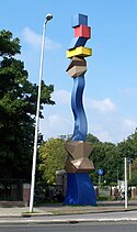 Some of the sculptures visible in Westerpark: Untitled ("Bolbewoners") by Herman Makkink (2003), The Bruidsjurk (wedding dress) by Patchwork (2004), the Man on a stool (Man op kruk) by Ronald Tolman (1986), Untitled by Michiel Schierbeek (1986)