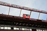 Eric Legrand is the only Rutgers player to have his number retired; the #52 displayed at SHI Stadium