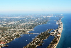 Aerial view of Lantana and South Palm Beach