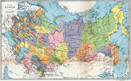 División administrativa de Rusia en 1898.