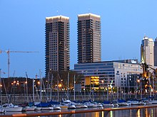 De fondo, el Hotel Hilton de Puerto Madero, en la tarde de verano del 28 de enero de 2022