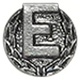 Silver letter E with wreath