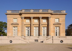 Neoclassical architecture: The west facade of the Petit Trianon (Versailles), 1764, by Ange-Jacques Gabriel