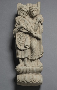 Lute in Pakistan, Gandhara, probably Butkara in Swat, Kushan Period (1st century-320)