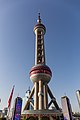 Looking up at the Oriental Pearl Tower