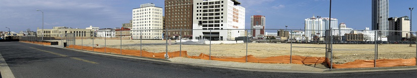  Panoramic view of the site of the former Sands Atlantic City, presently owned by Pinnacle Atlantic City.