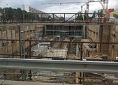 Left: East–West tunnel section – part of Green Line – of the Kolkata Metro underneath the Hooghly River, Right: Constructing a subway station Prosek in Prague