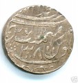 A silver ashrafi issued by Asaf-ud-Daula from the Najibabad mint in AH 1211 (1796/7), regnal year 38