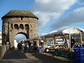 Farmers' market on Monnow Bridge, Wales, 2008