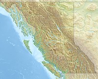 A map showing the location of the park in British Columbia