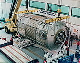 The cancelled Habitation module under construction at Michoud in 1997