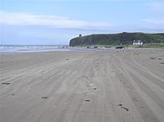 Downhill Strand, County Londonderry was used to represent a beach of the island of Dragonstone (left) and Gaztelugatxe in the Basque Country, Spain (right) stood in for Dragonstone in Season 7.