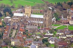 Wells Cathedral in the Somerset countryside