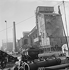 Demolition of some of the buildings of the gas plant in 1961