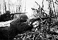 Slovak infantry in firing positions, winter 1941