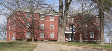 Three-story brick building