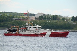 HMC Searcher showing UK Border Force overmarkings (since re-liveried)