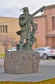 Sculpture of Snake River Fur Trapper by Roy Reynolds on the bank of the Snake River (along the River Walk) in Idaho Falls