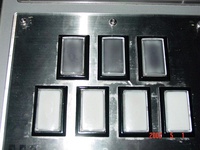 Seven keys; four white ones in the bottom half, and three blacks ones on the top.