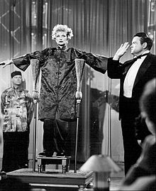 Welles playing a magician on I Love Lucy