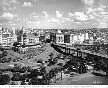 Vale do Anhangabaú y los Palacetes Prates en la década de 1920