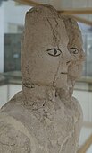 Left side-view of an Ain Ghazal statue from the Archaeological Museum of Amman