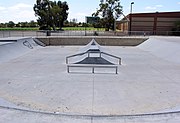 Leeming skate park in 2006. Since 2007, the park has been repainted with street art, under a plan known as "Phaze" organised by the local council.[15]