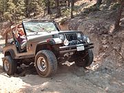 Modified Jeep Wrangler off-roading