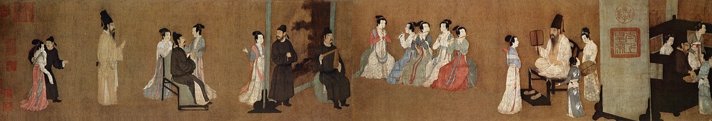  The Night Revels of Han Xizai, originally painted by Gu Hongzhong, depicting life in the Five Dynasties and Ten Kingdoms period at the end of this period. It is believed [by whom?] that people burned their clothing as a form of ceremony.