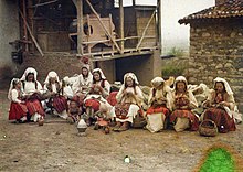 Serb women in traditional clothing, in Gnjilane, 1911