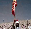 an Afsharid soldier with his flag – Persepolis parade