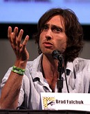 Glee co-creators Ian Brennan (left), Brad Falchuk (center) and Ryan Murphy (right)