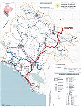 A-1 motorway, part of the larger international project between Montenegro and neighboring Serbia that connects to the Belgrade–Bar motorway