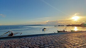 Near-sunset view of Leyte Gulf and Manicani Island from the Guiuan Integrated Transport Terminal