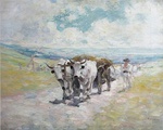 Ox-Drawn Cart; by Nicolae Grigorescu; 1899; oil on canvas; 66 x 81 cm; National Museum of Art of Romania (Bucharest, Romania)