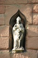 An example of a late sculpture of St Chad, from St Chad's Church, Lichfield, Staffordshire, 1930.