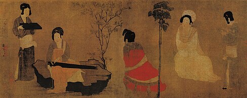 Zhou Fang (c.730-800) is renowned for his paintings of contemporary court ladies, whose opulent figures reflected the beauty standards of the day.