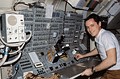 Gibson at the controls of the Apollo Telescope Mount