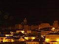 Night view of the castle and village