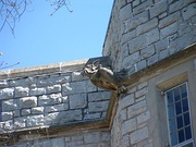 Hokie Stone surface detail view, with gargoyle.