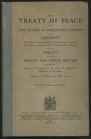 Обложка английского издания договора (1919)