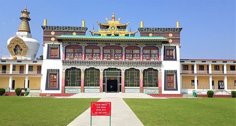 Front view of Buddha Temple Dehradun Uttarakhand