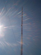 Detail of the tower, showing its network of guy-wires